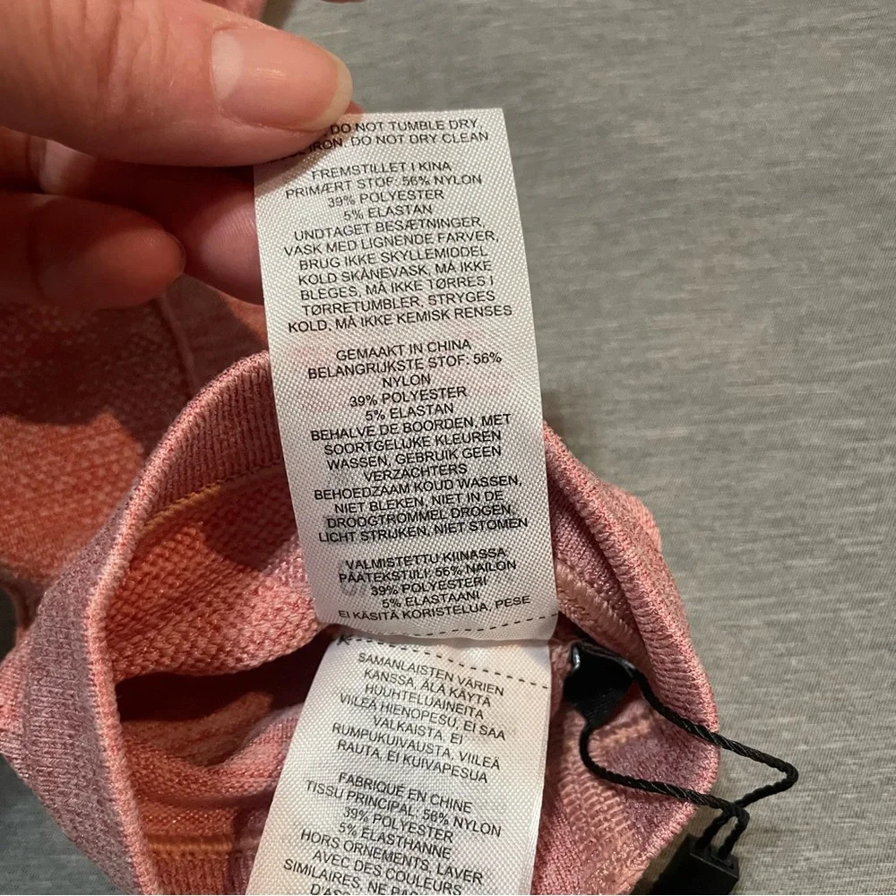 NWT Gymshark High Waisted Flex Leggings Pink Heathered Large Seamless Workout - Picture 7 of 8